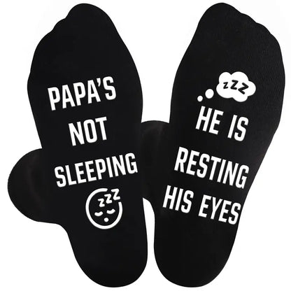 Resting Eyes Funny Socks: Perfect Gift for Dad!