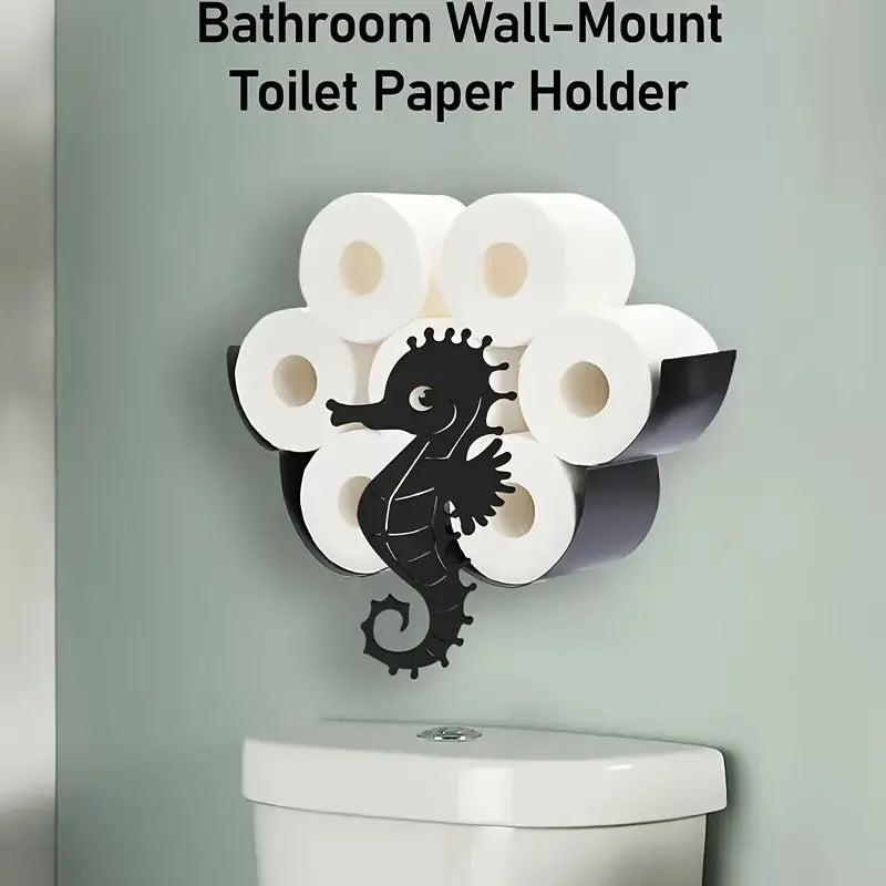 Charming Seahorse Toilet Paper Holder for Coastal Decor