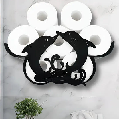 Couple Dolphin Wall-Mounted Toilet Paper Holder