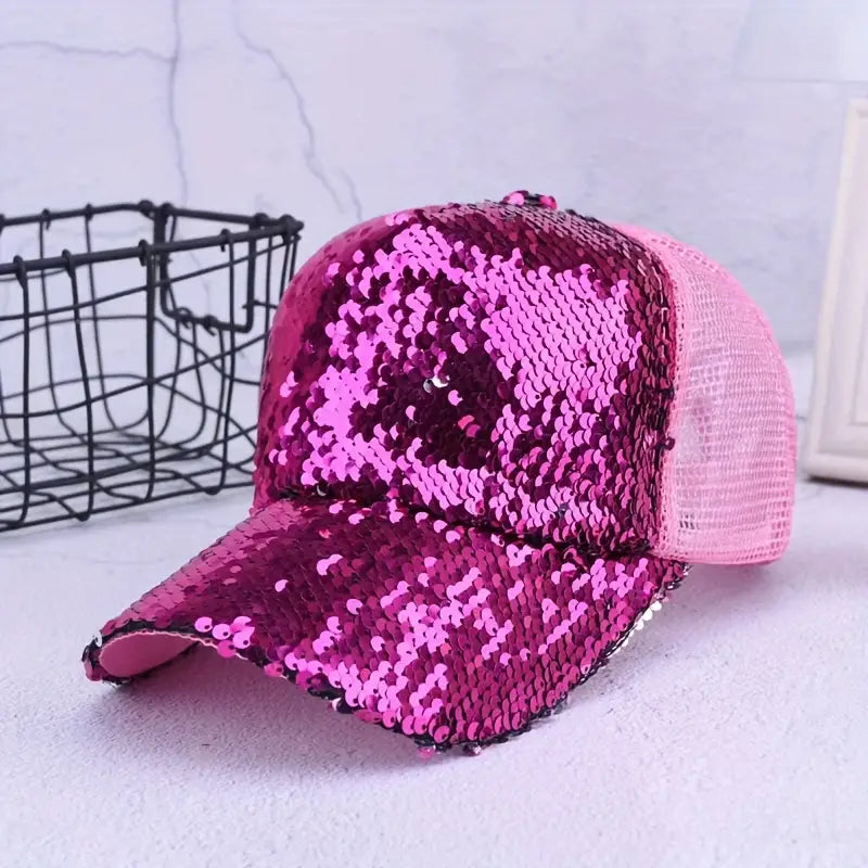 Sparkling Color-Changing Sequin Baseball Cap for Bold Style