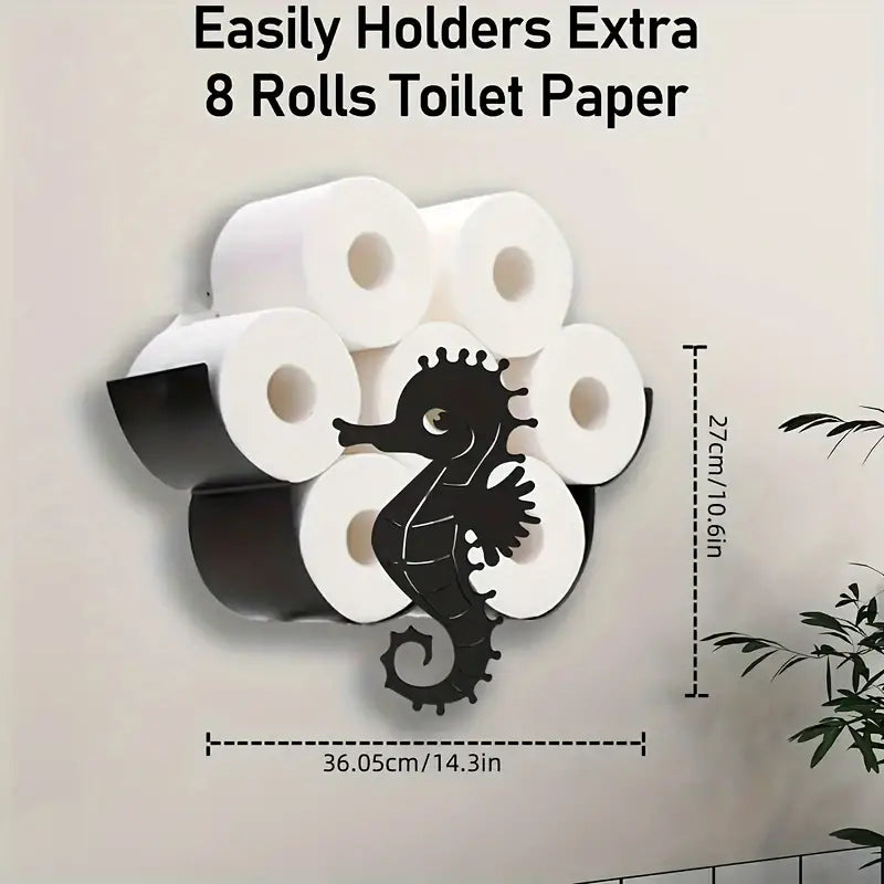 Charming Seahorse Toilet Paper Holder for Coastal Decor