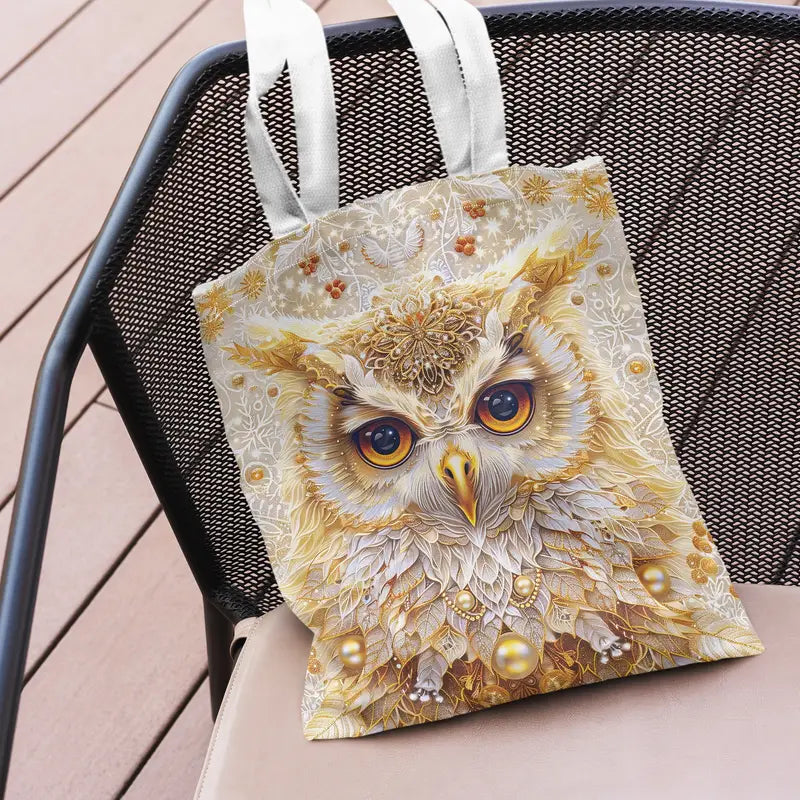 Festive Owl Christmas Tote: Spacious & Stylish for Everyday!