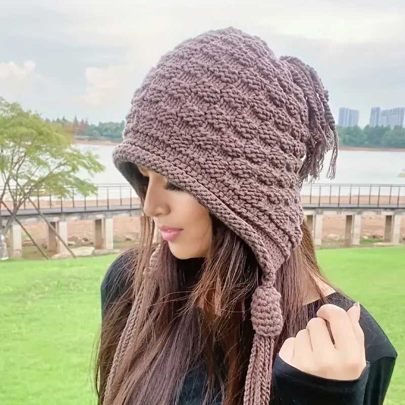 Cozy Knit Ear-Warming Hat for Winter Chic