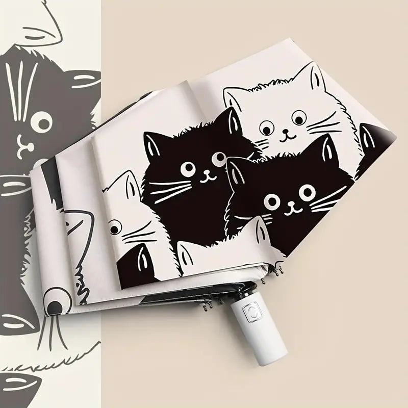 Stylish Automatic Large Cat Umbrella for Rain or Shine Protection