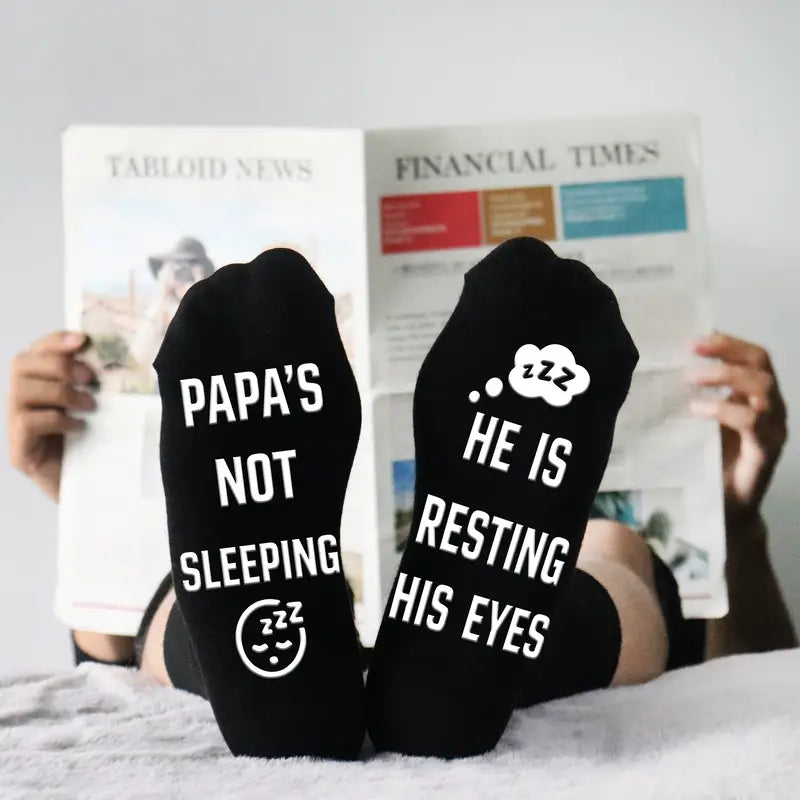 Resting Eyes Funny Socks: Perfect Gift for Dad!