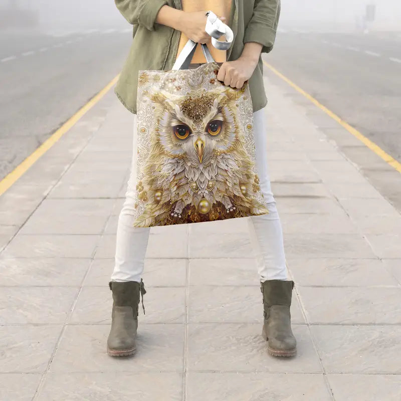 Festive Owl Christmas Tote: Spacious & Stylish for Everyday!