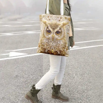 Festive Owl Christmas Tote: Spacious & Stylish for Everyday!