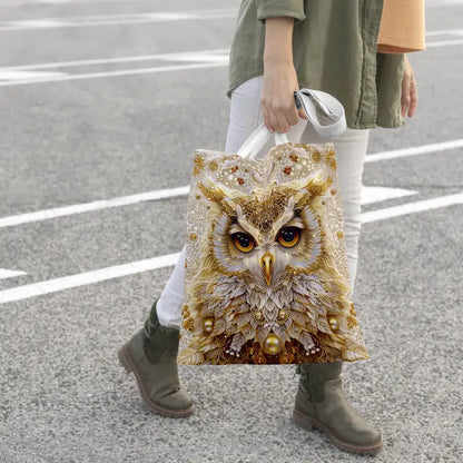 Festive Owl Christmas Tote: Spacious & Stylish for Everyday!