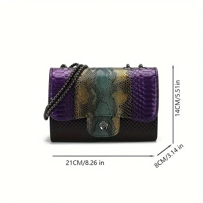 Gradient Snakeskin Shoulder Bag for Effortless Chic Style