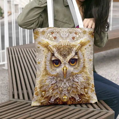 Festive Owl Christmas Tote: Spacious & Stylish for Everyday!