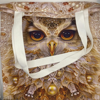 Festive Owl Christmas Tote: Spacious & Stylish for Everyday!