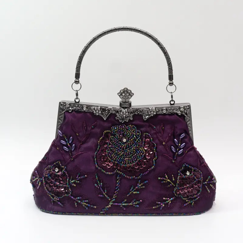 Elegant Beaded Flower Evening Bag for Celebrations