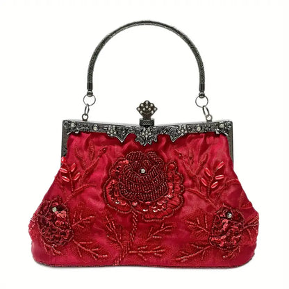 Elegant Beaded Flower Evening Bag for Celebrations