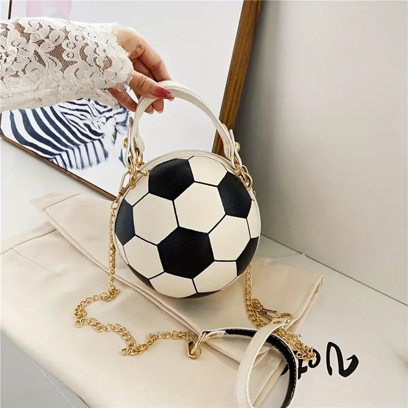 Chic Sports Crossbody Bag with Geometric Style and Chain Strap