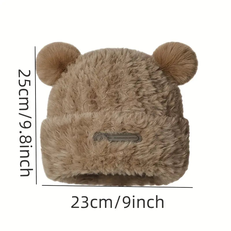 Cozy Bear Ear Knitted Hat for Warm Winter Adventures