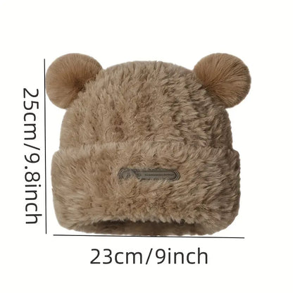 Cozy Bear Ear Knitted Hat for Warm Winter Adventures