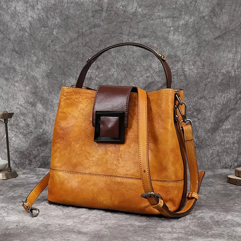 Vintage Leather Crossbody Bag for Stylish Women